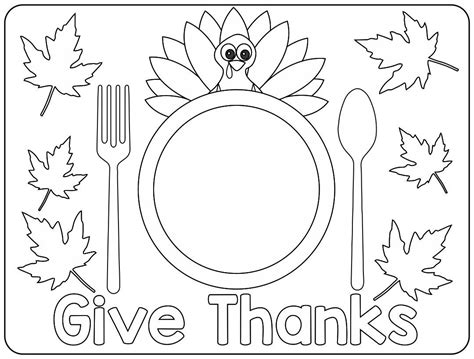 Thanksgiving Plate Coloring Page