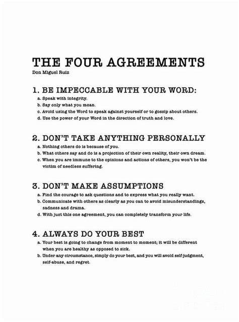 The Four Agreements Printable