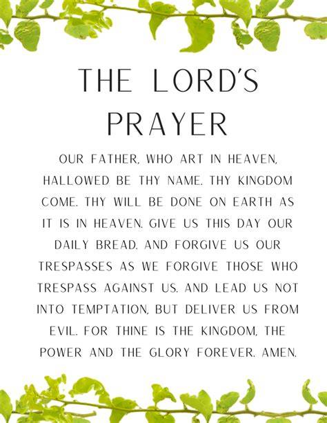 The Lord S Prayer Printable