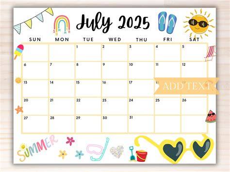 july 2025 calender