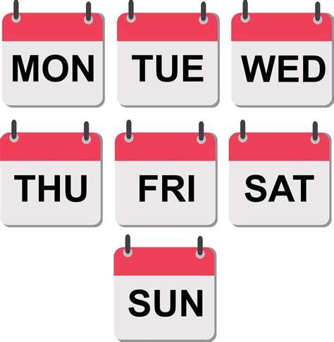 monday through friday calendar