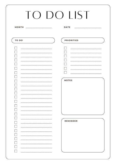 To Do List Format Printable