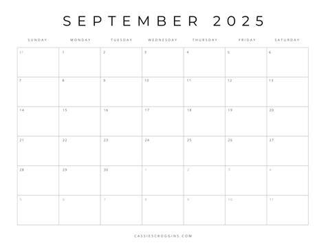 blank calendar 2025