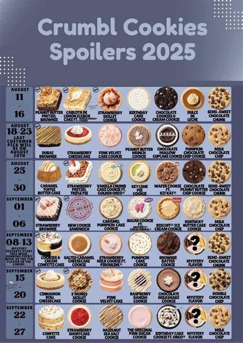 crumbl cookies calendar