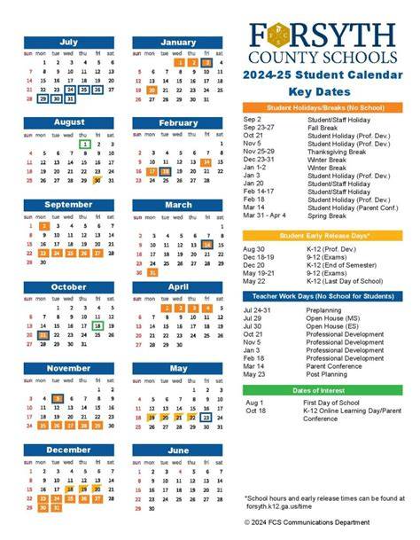 forsyth county schools calendar