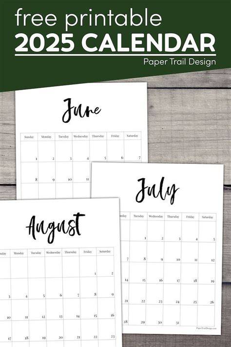 free printable 2025 calendar printable