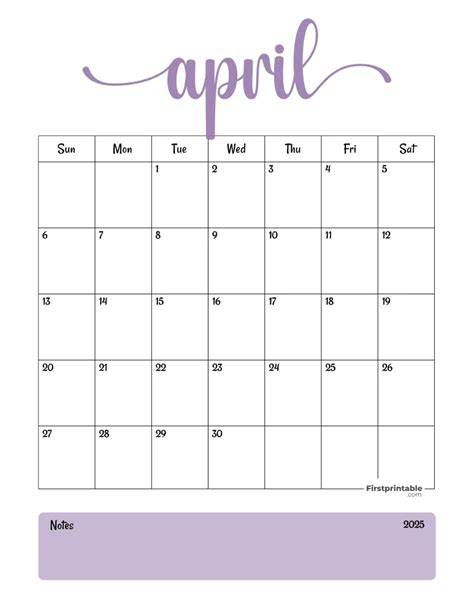 free printable april 2025 calendar