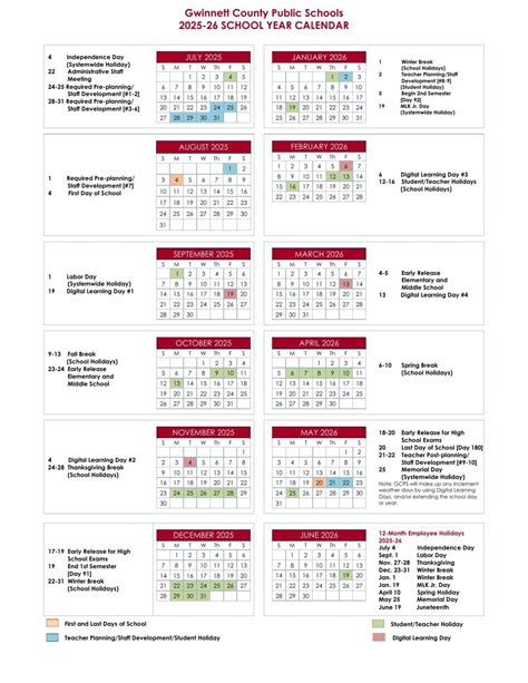 gwinnett county school calendar