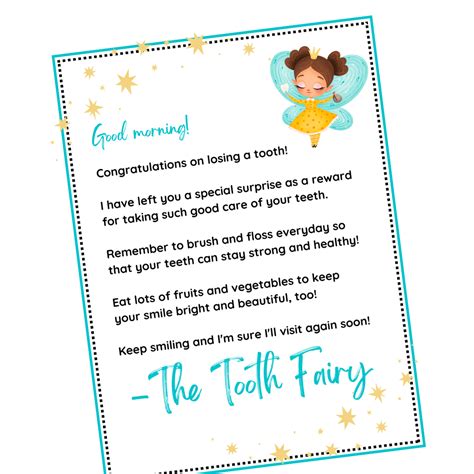 Tooth Fairy Notes Printable