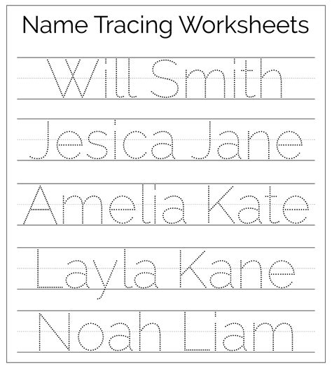 Trace Names Printable
