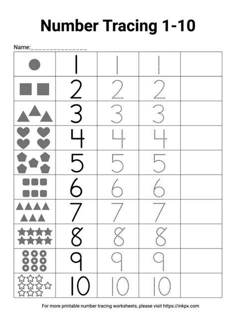 Tracing Numbers 1 10 Printable