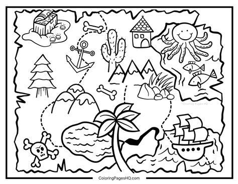 Treasure Map Colouring Pages