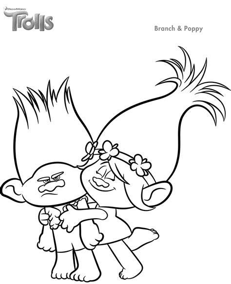 Trolls Movie Printable Coloring Pages