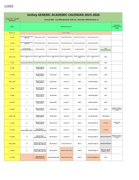 U Of Sc Academic Calendar