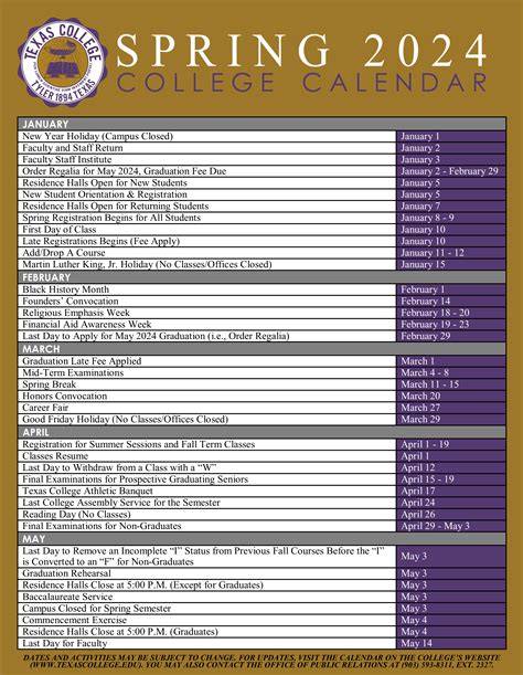 Uh Calendar Spring 2024