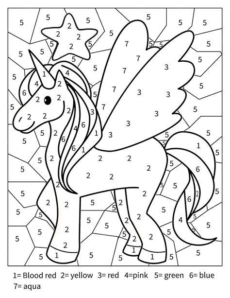 Unicorn Color By Number Free Printable