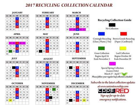 Union Township Recycling Calendar 2025