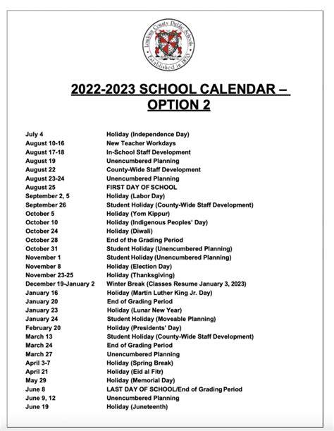 Union Township Schools Calendar