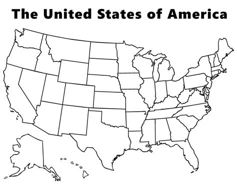 United States Of America Map Coloring Page