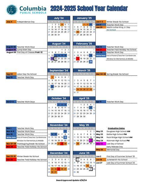 University Calendar Columbia