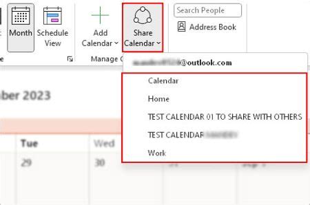 Unshare Calendar Outlook