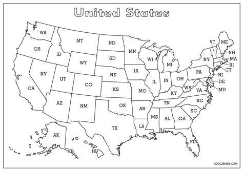 Us Map Coloring Page