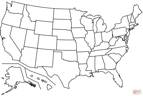 Us States Coloring Page