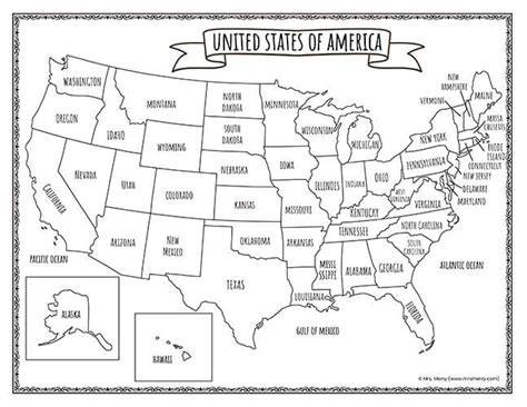 Usa States Map Printable