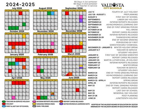 Valdosta City Schools Calendar 24 25