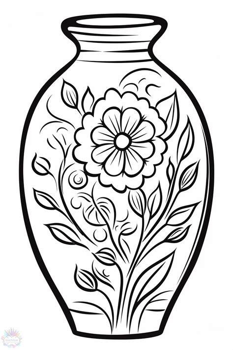 Vase Colouring Pages