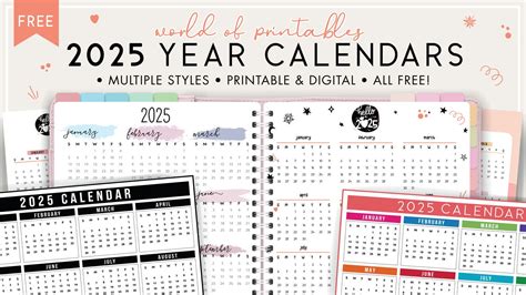 2025 calendar pages