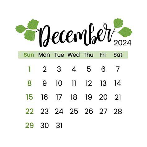 december 2024 calendar