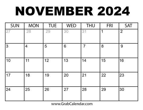 november 2024 calendar printable