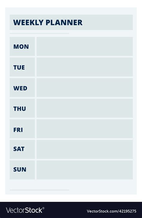 Vertical Weekly Calendar