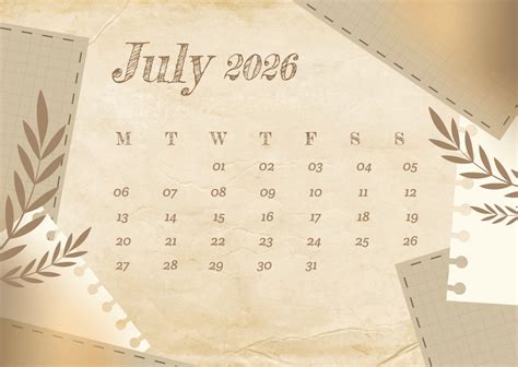 calendar july 2025