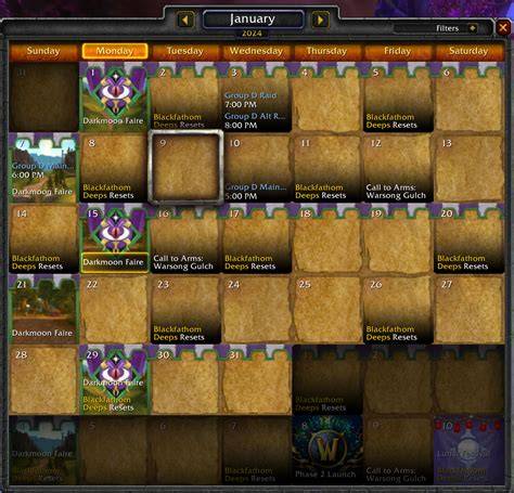 calendar world of warcraft
