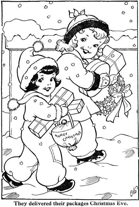 Vintage Christmas Coloring Sheets