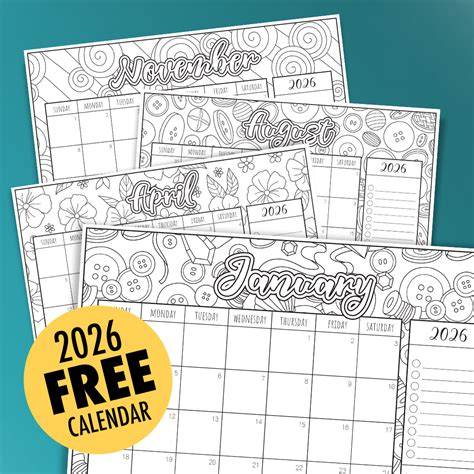 colouring in calendar