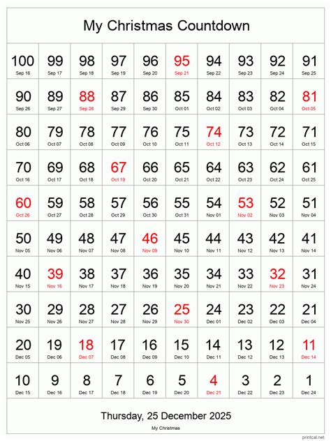countdown to christmas calendar