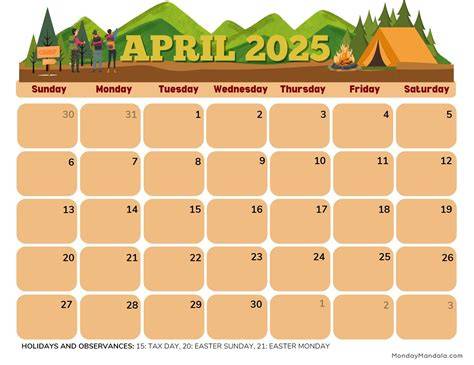 april 2025 calendar