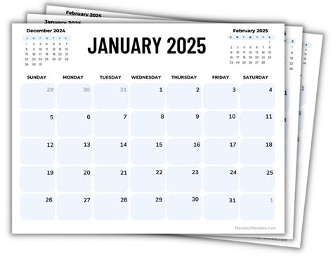 calendar pages to print 2025