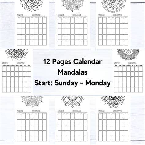 monday mandala calendar