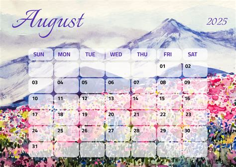 august calendar 2025