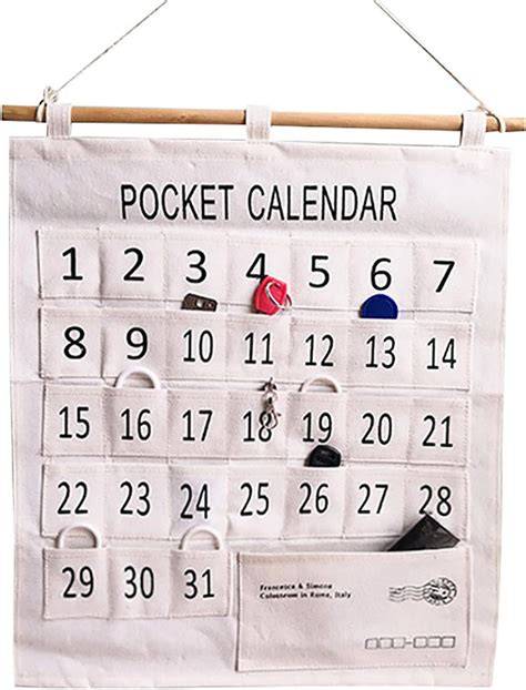 Wall Calendar With Pockets