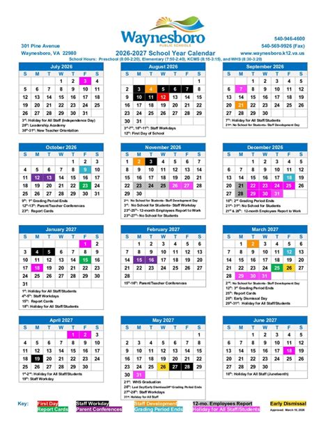 Waynesboro Public Schools Calendar