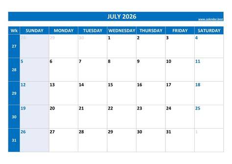 Week 29 Calendar
