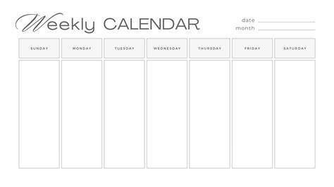 Week Calendar Blank