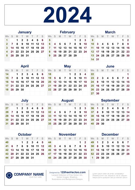 Week Number Calendar 2024