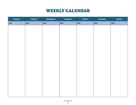 Weekly Calendar Printable Pdf