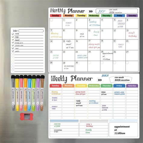 Weekly Magnetic Calendar